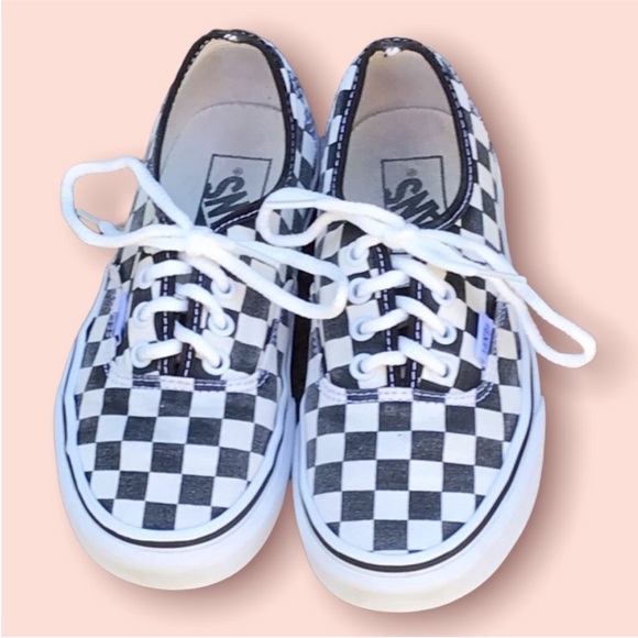 Vans Lace Up Checkerd Print Slip On Skateboard Shoes Size 5.5 - Picture 4 of 8